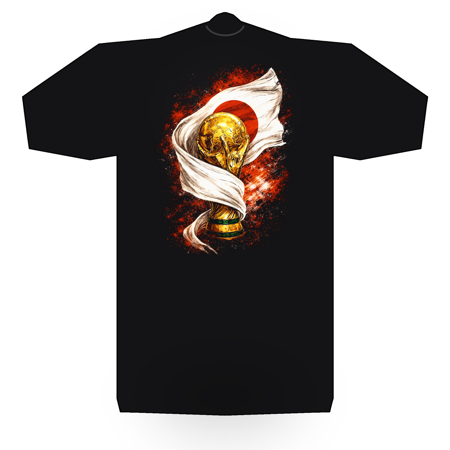 World Cup Japan halftone black tee mockup