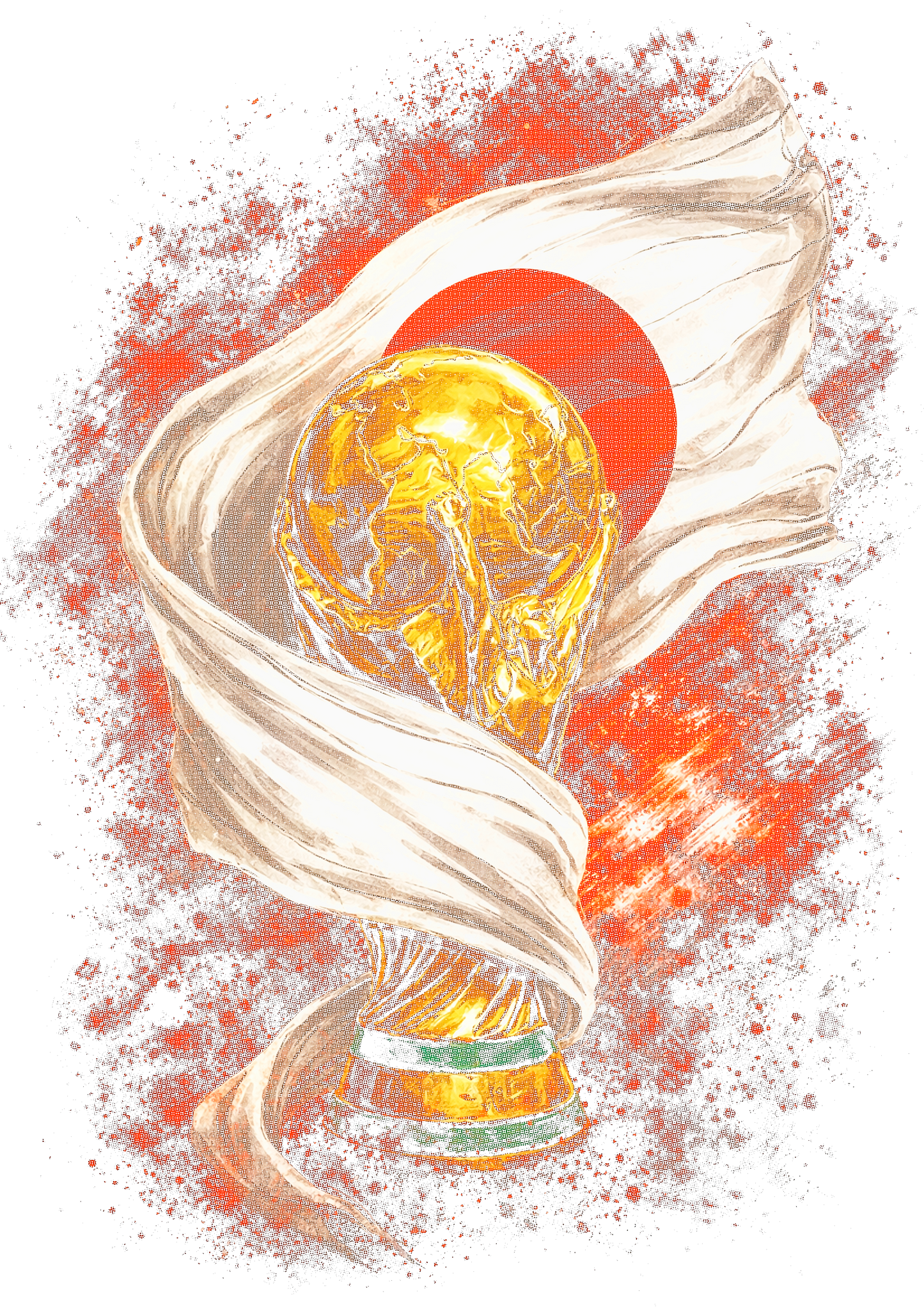 World Cup Japan halftone design