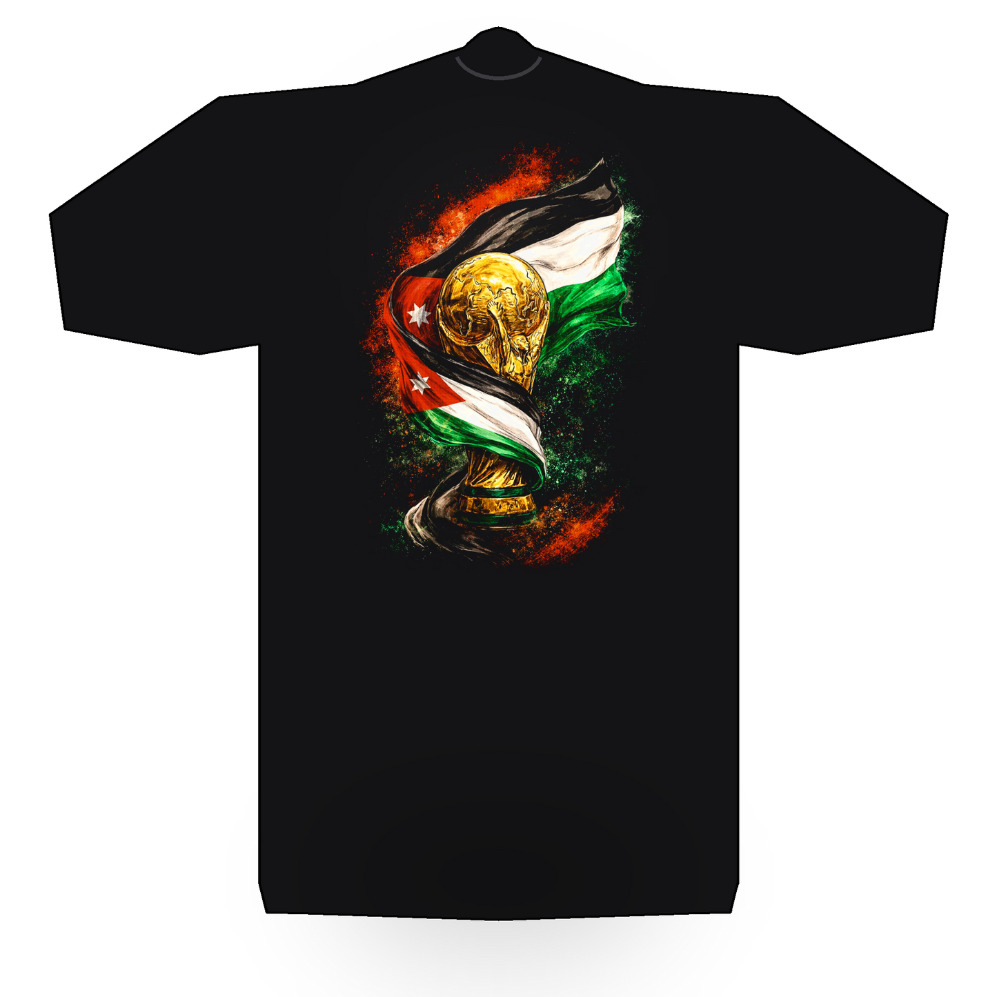 World Cup Jordan halftone black tee mockup