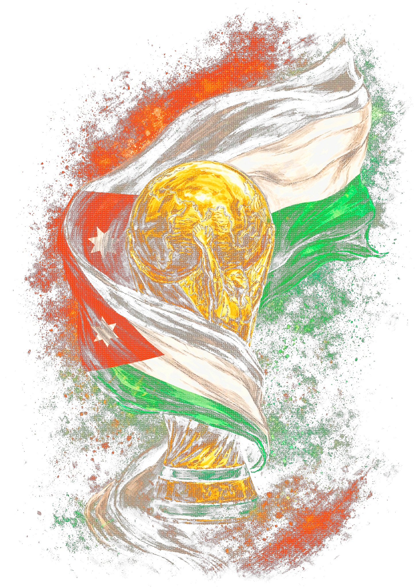 World Cup Jordan halftone design