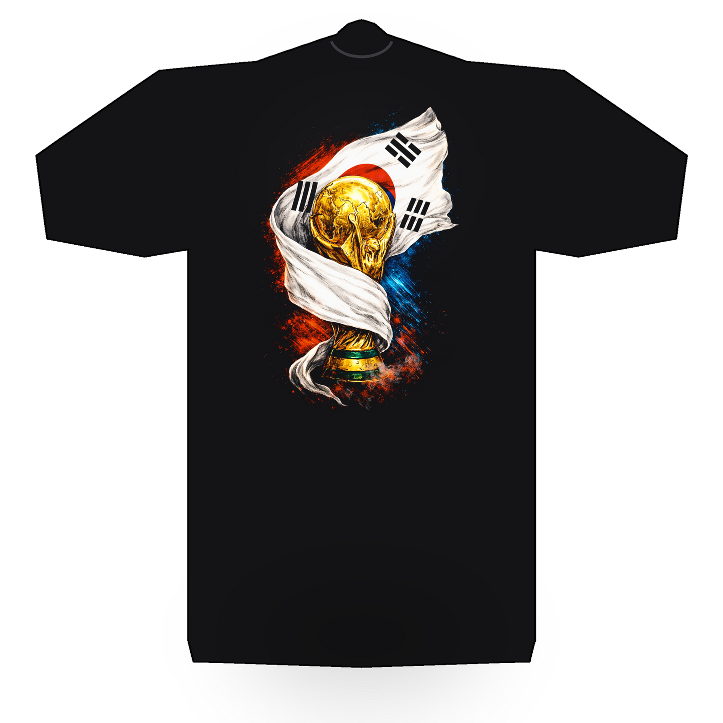 World Cup Korea halftone black tee mockup