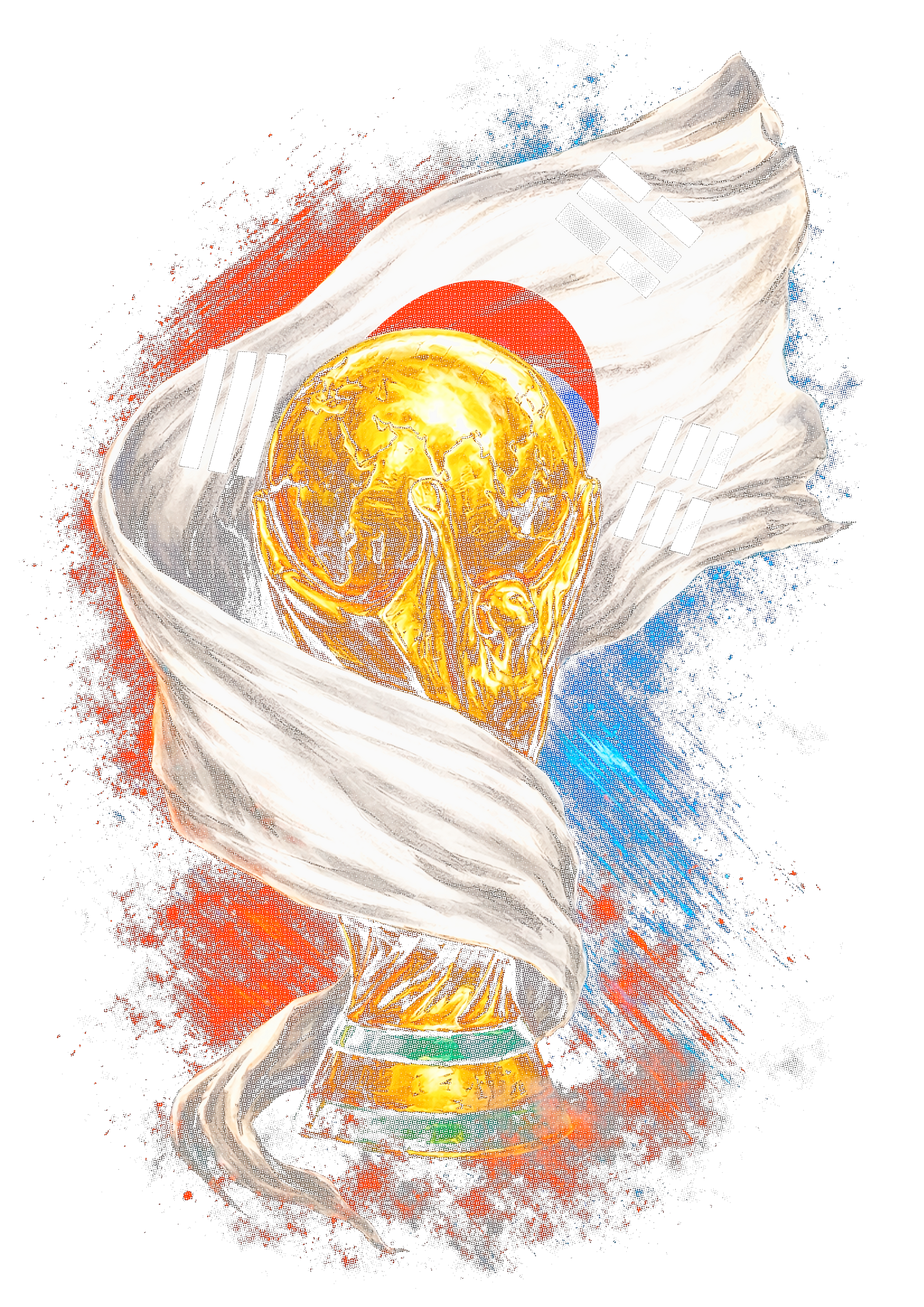 World Cup Korea halftone design