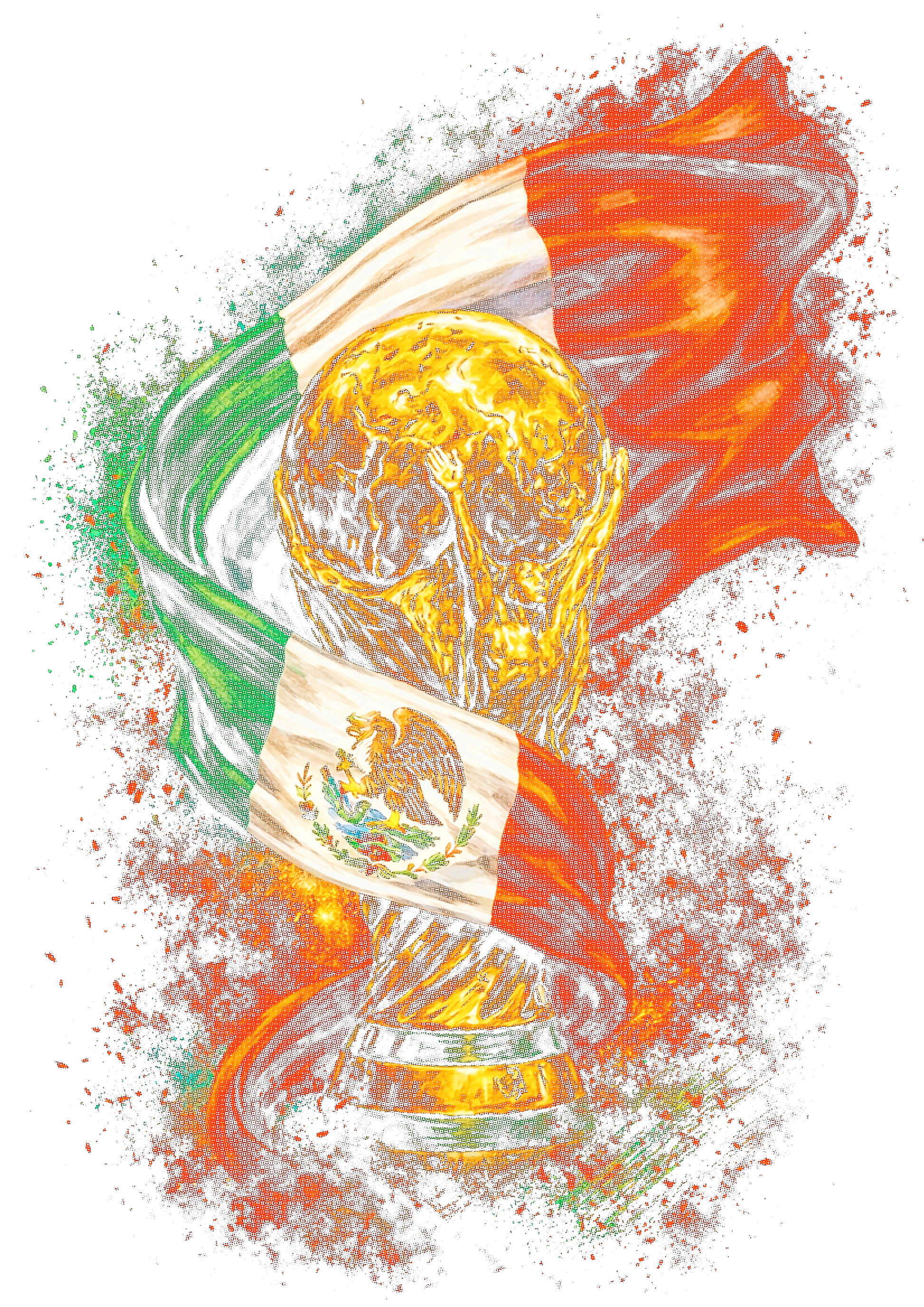 World Cup Mexico halftone design