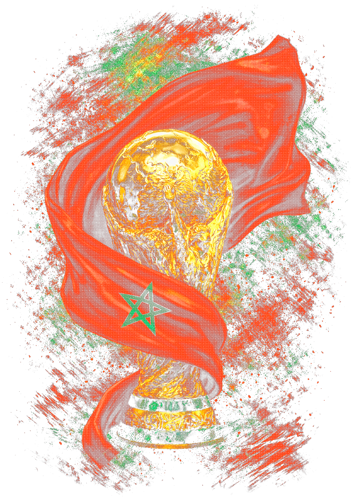 World Cup Morocco halftone design