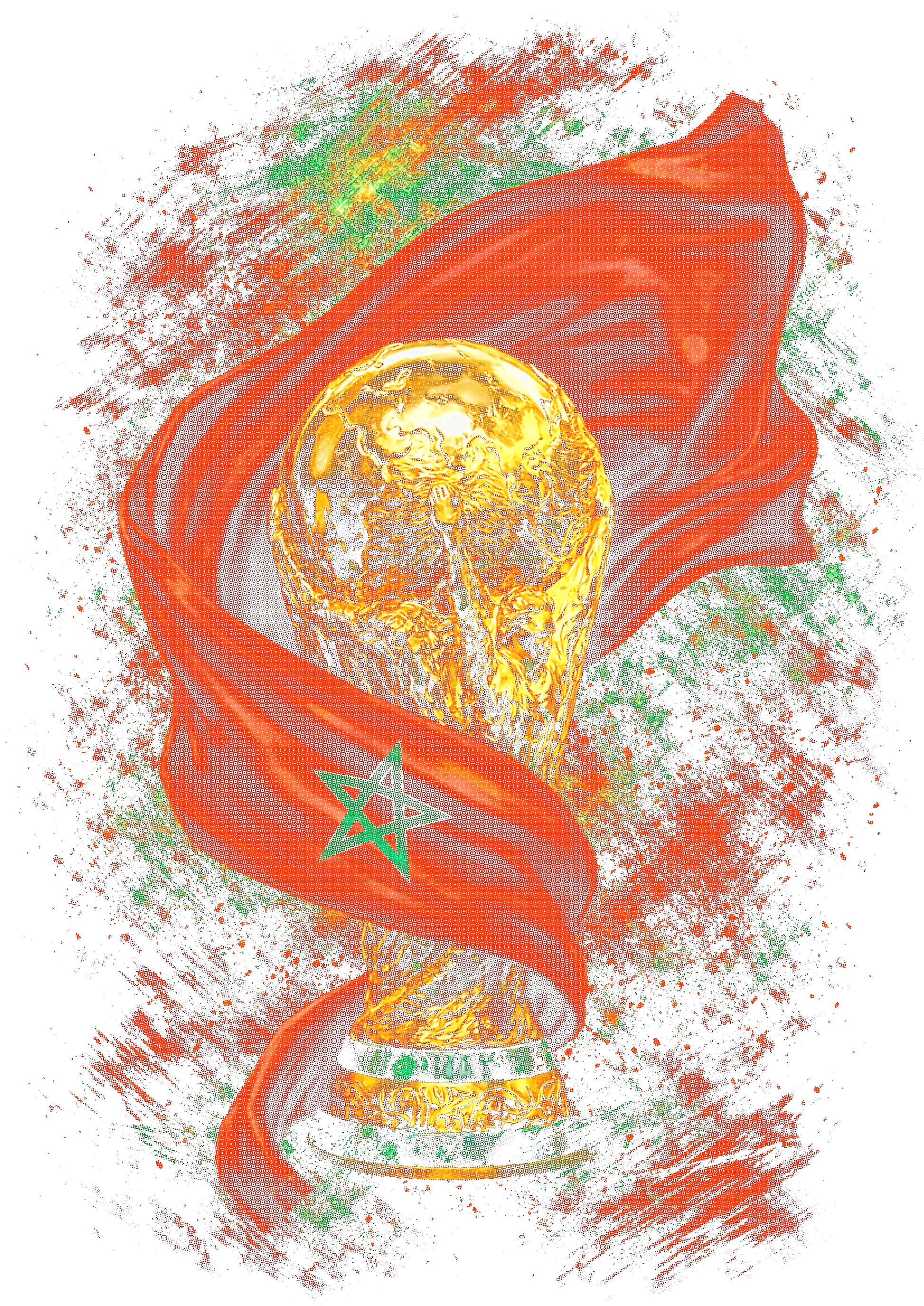 World Cup Morocco halftone design