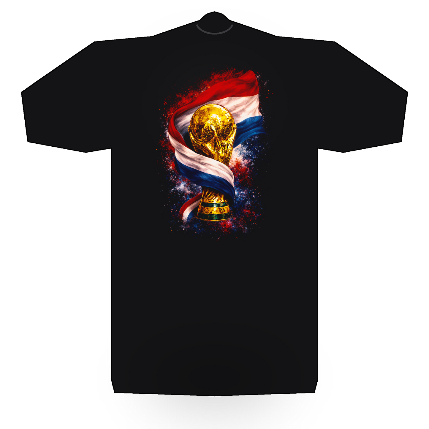 World Cup Netherlands halftone black tee mockup