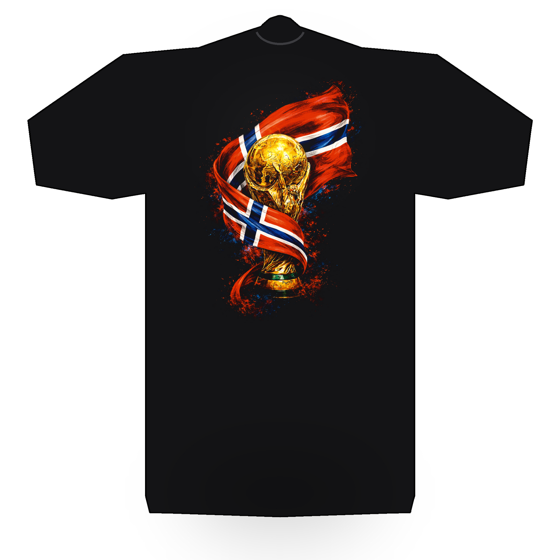World Cup Norway halftone black tee mockup