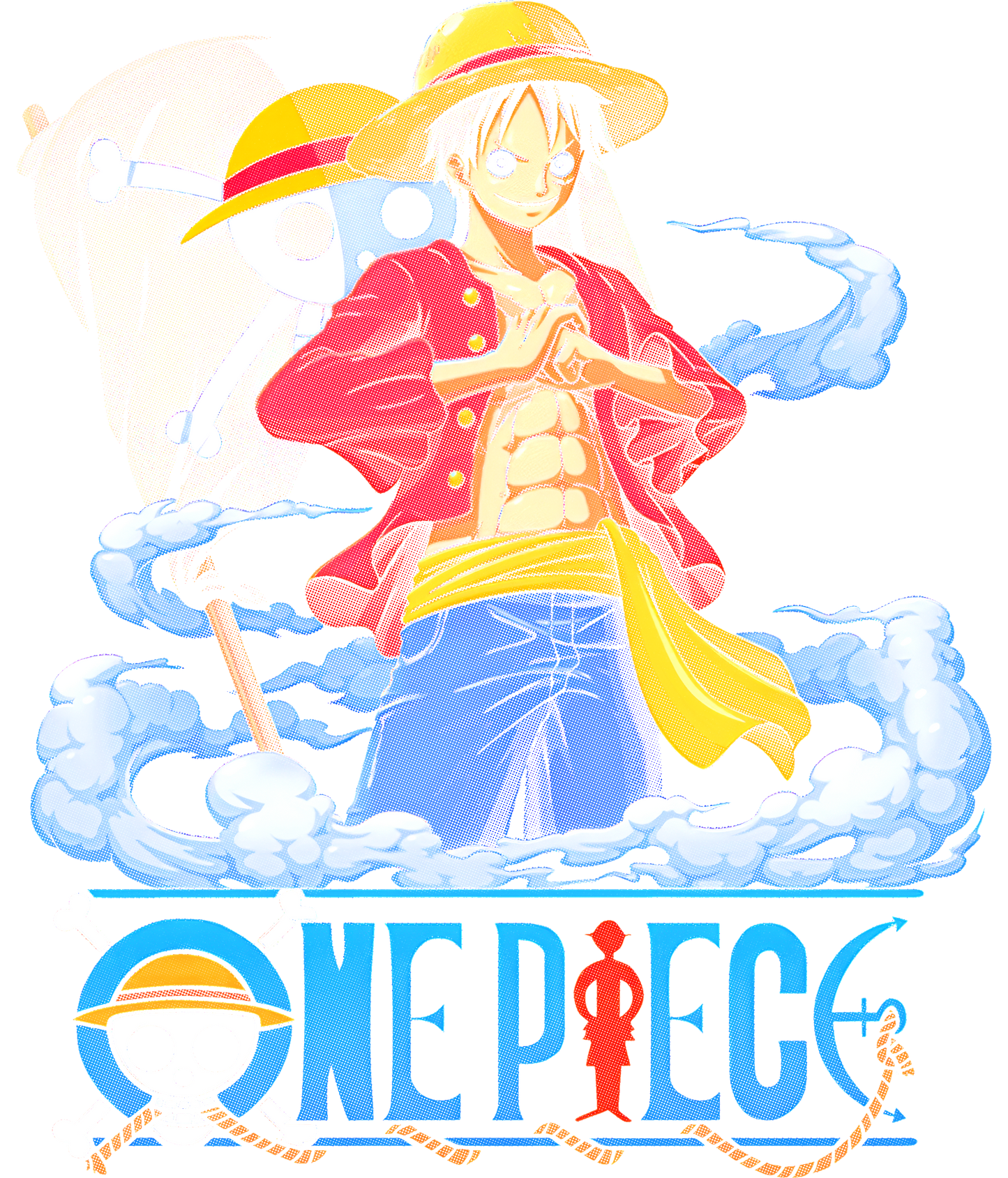 Anime - One Piece Luffy Flag Smoke Logo