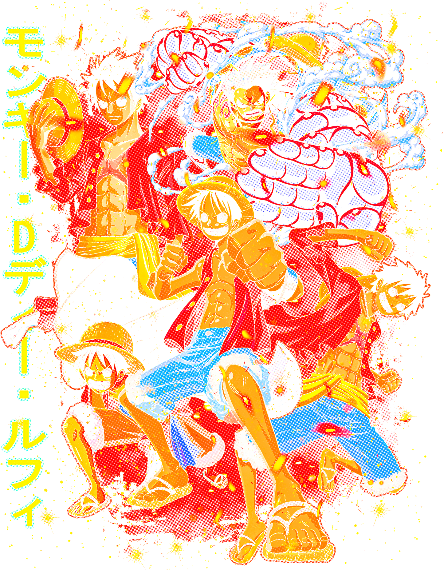 Anime - One Piece Luffy Gear Forms Montage
