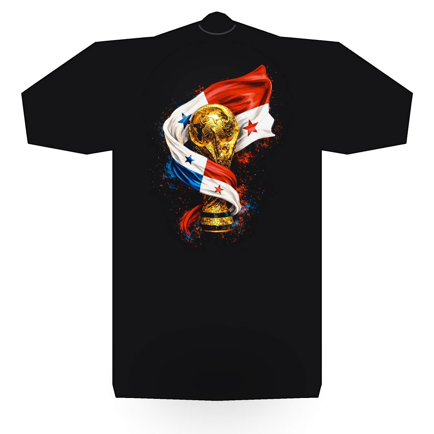 World Cup Panama halftone black tee mockup