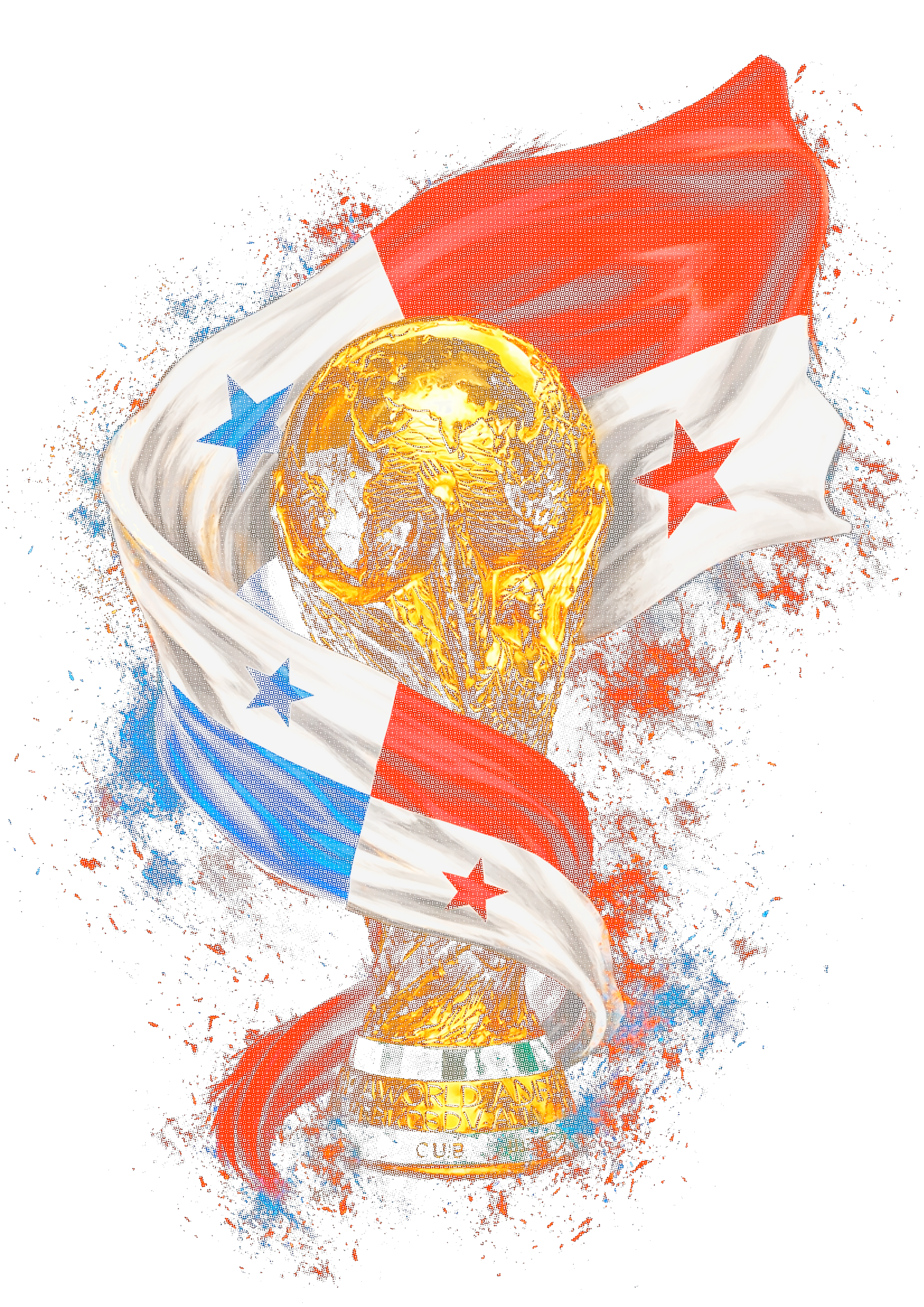 World Cup Panama halftone design