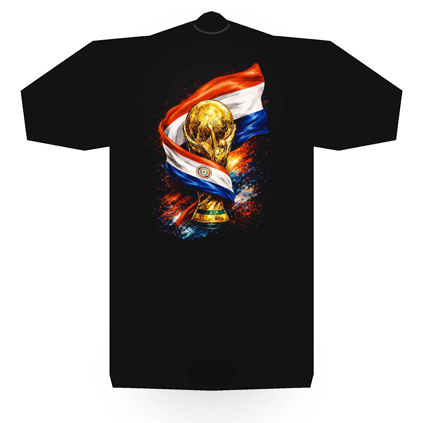 World Cup Paraguay halftone black tee mockup