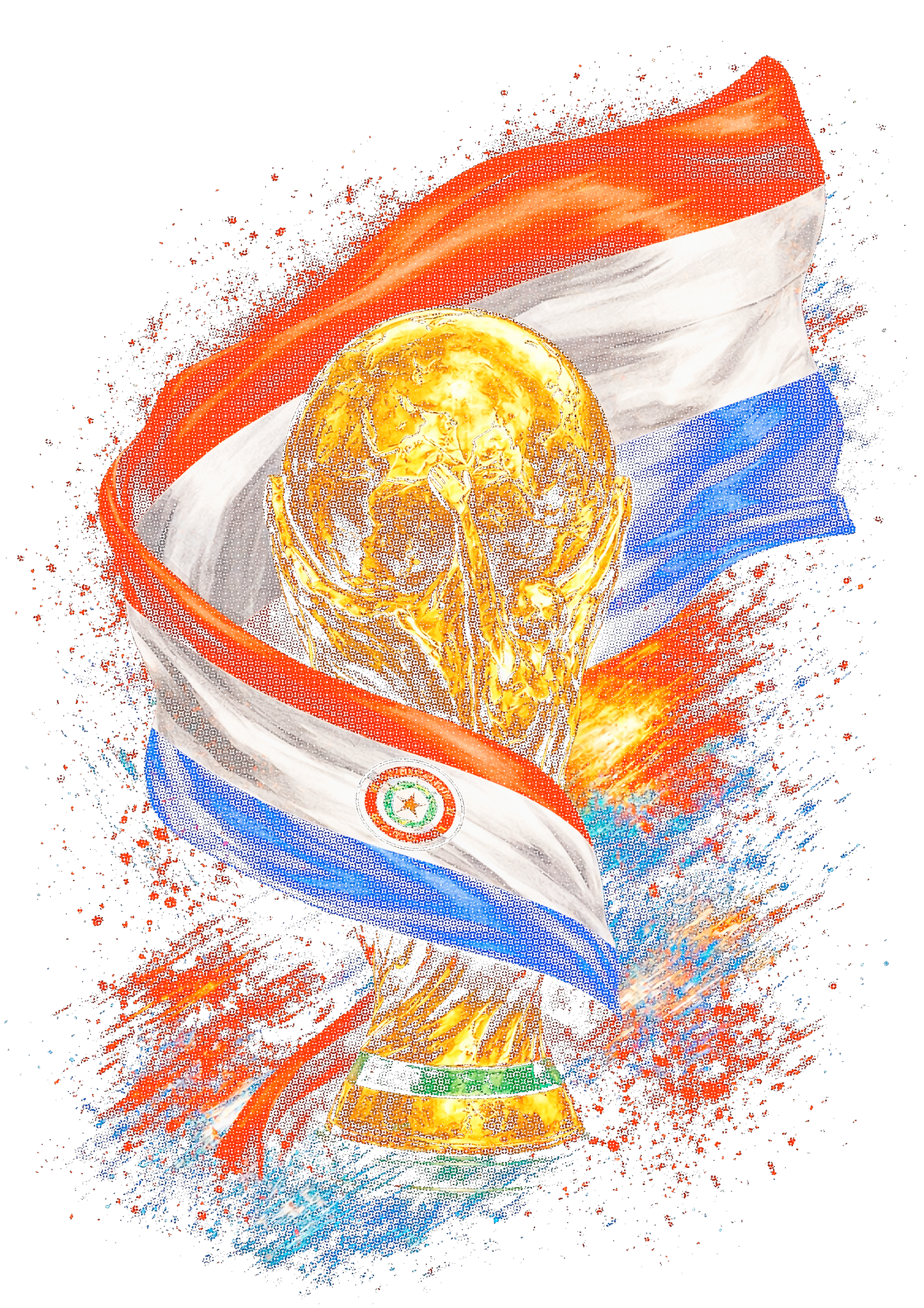 World Cup Paraguay halftone design
