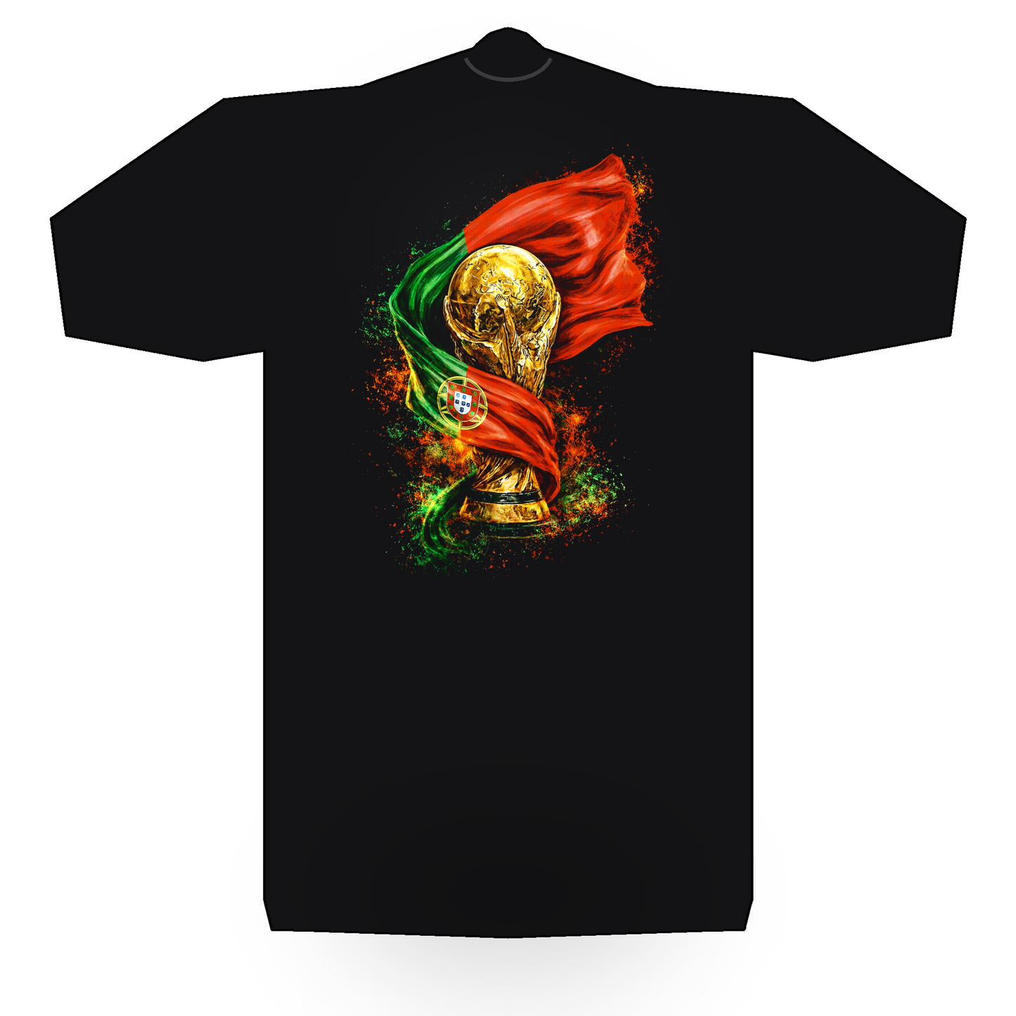 World Cup Portugal halftone black tee mockup