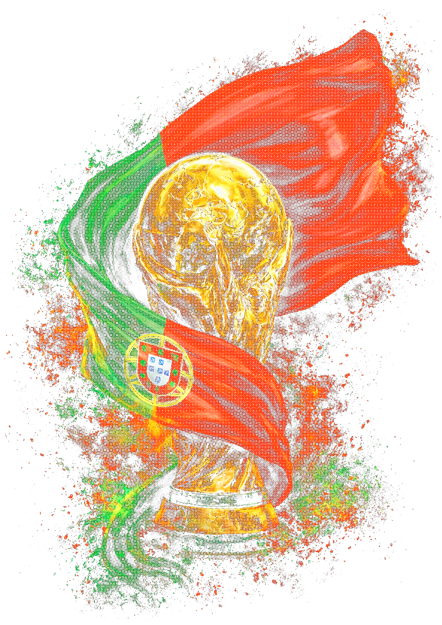 World Cup Portugal halftone design