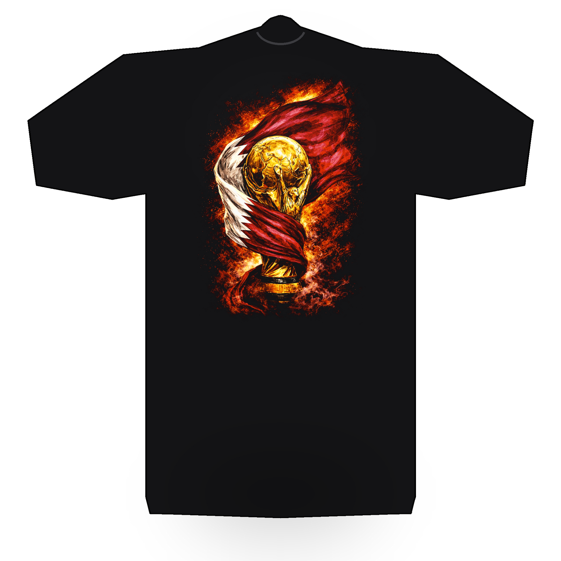 World Cup Qatar halftone black tee mockup
