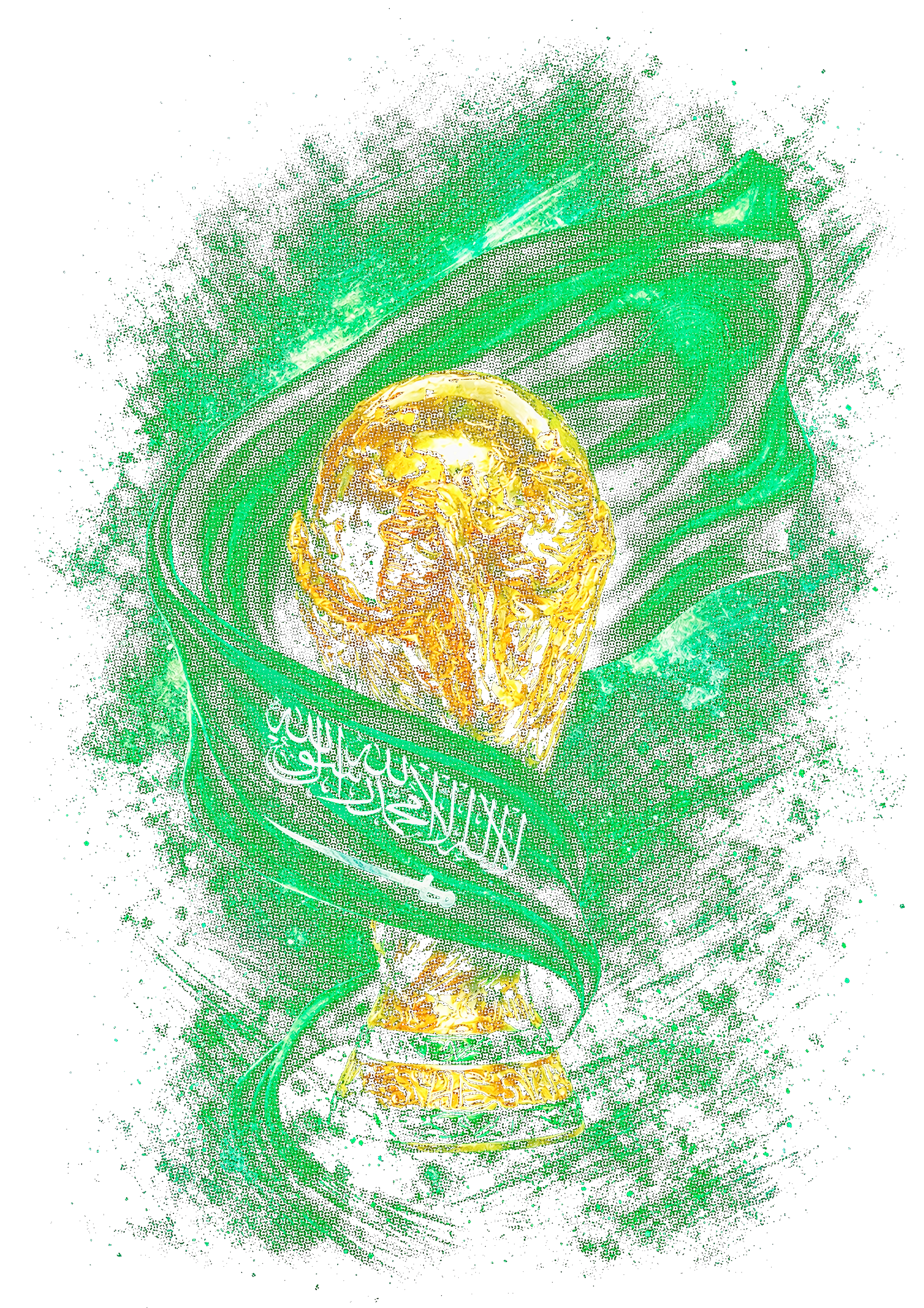 World Cup Saudi Arabia halftone design