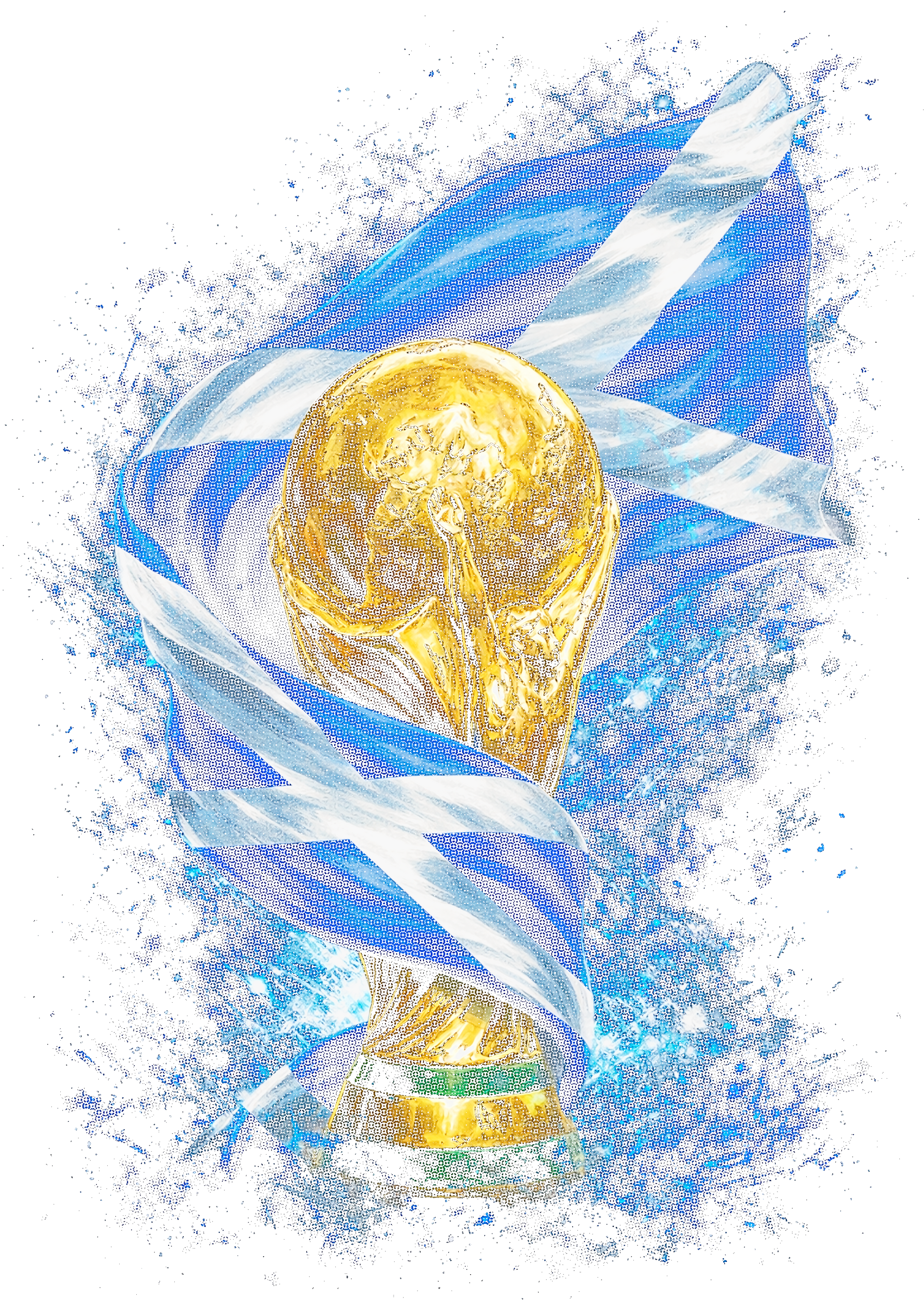 World Cup Scotland halftone design