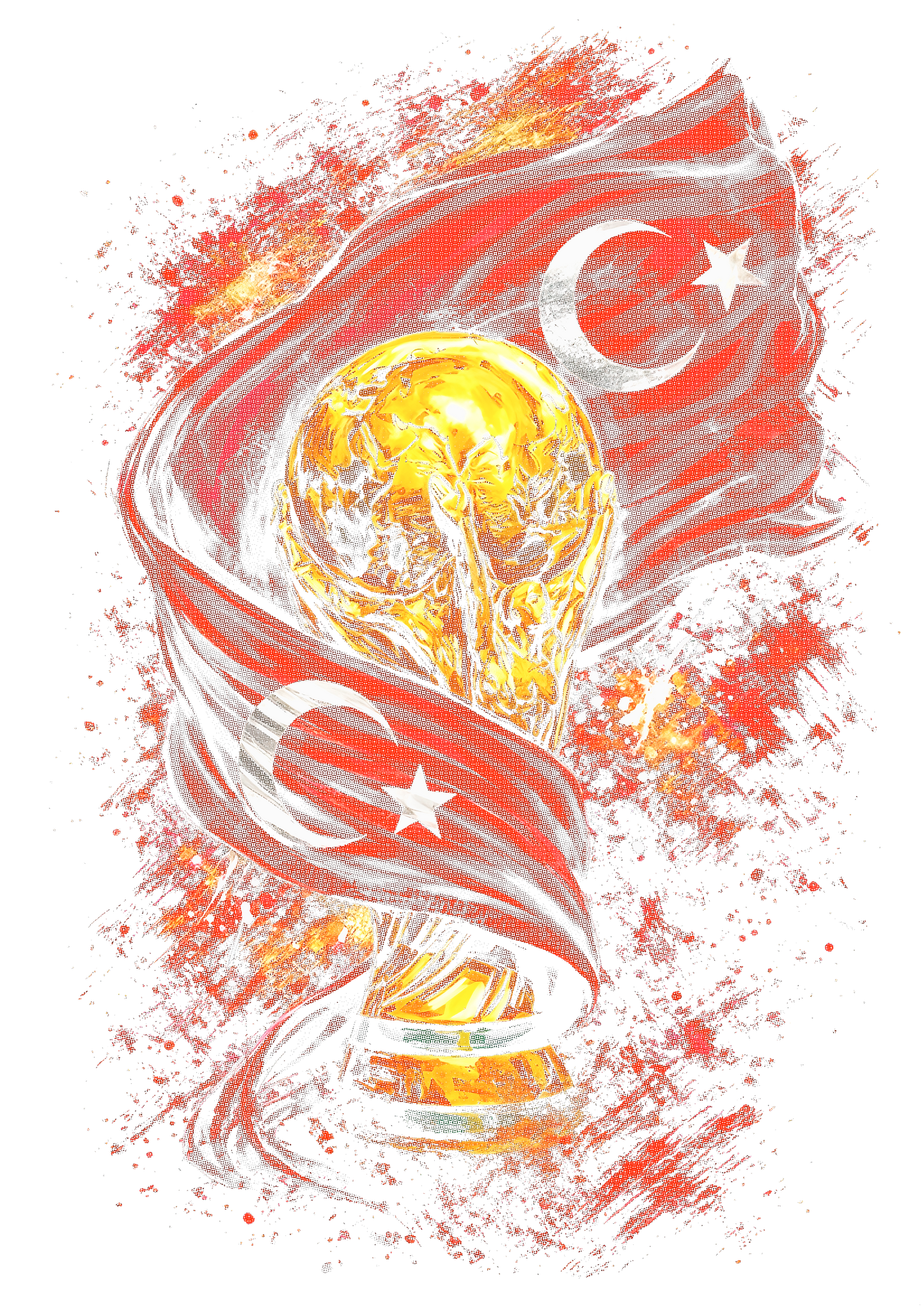 World Cup Turkey halftone design