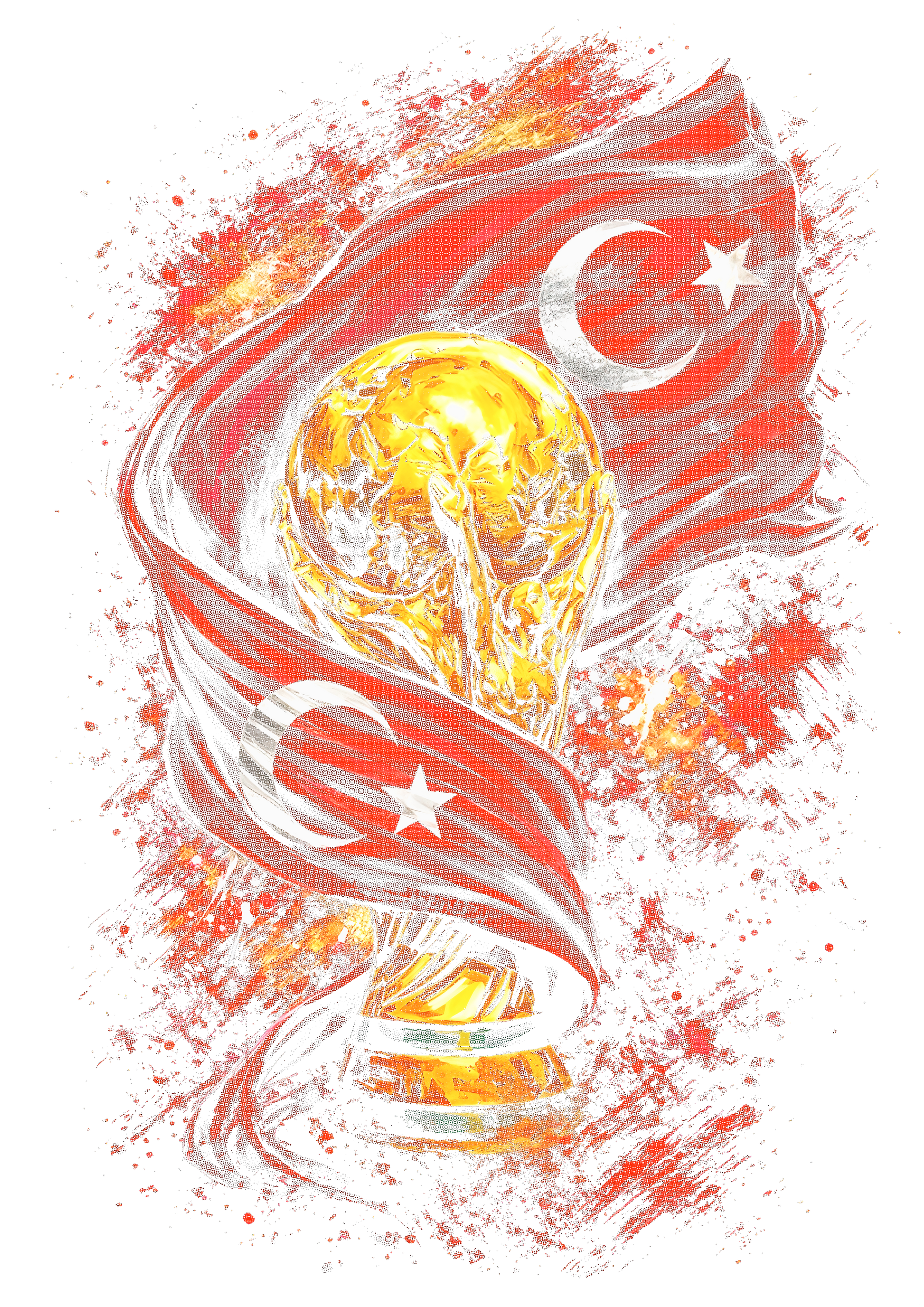 World Cup Turkey halftone design