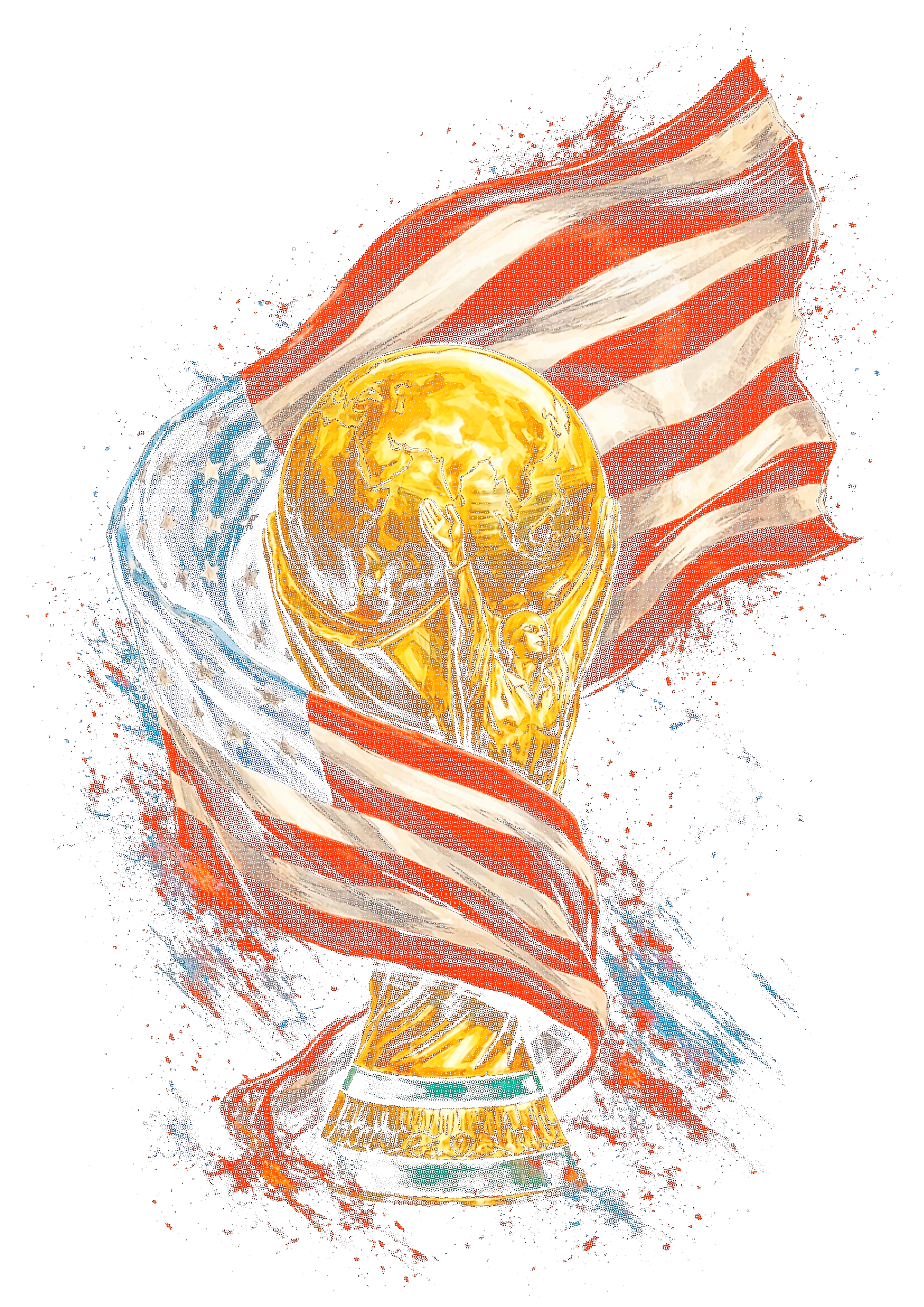 World Cup USA halftone design
