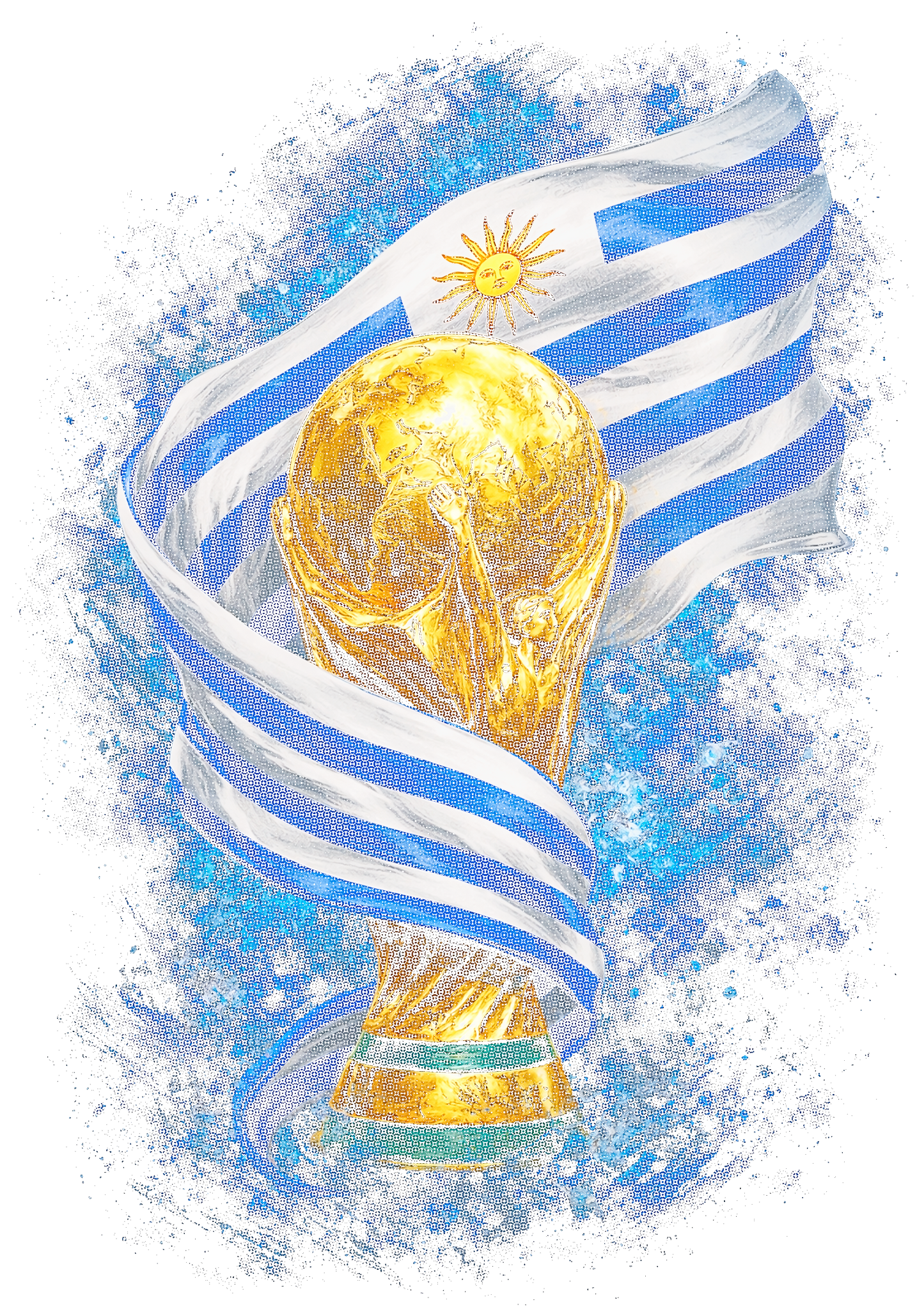 World Cup Uruguay halftone design