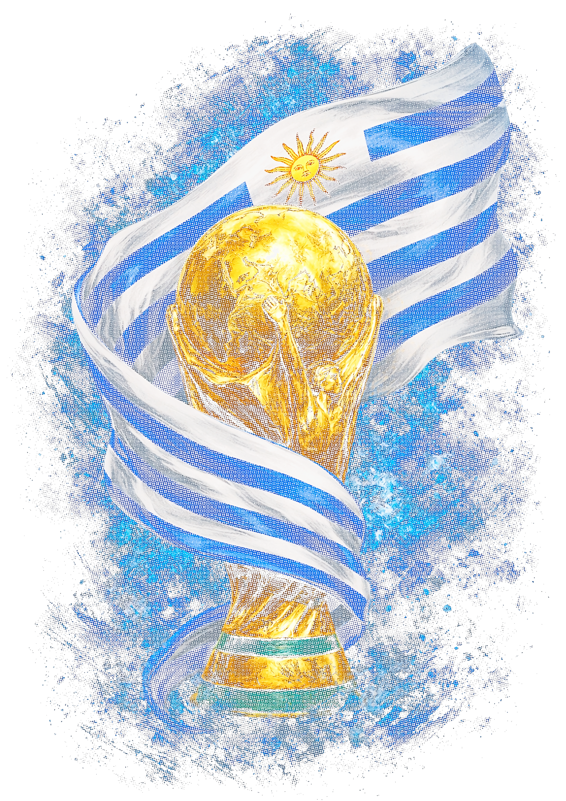 World Cup Uruguay halftone design