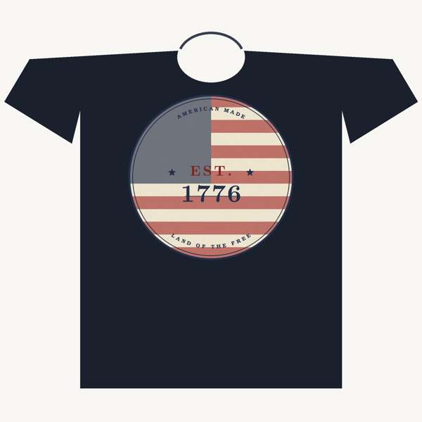 Americana 1776 graphic tee design