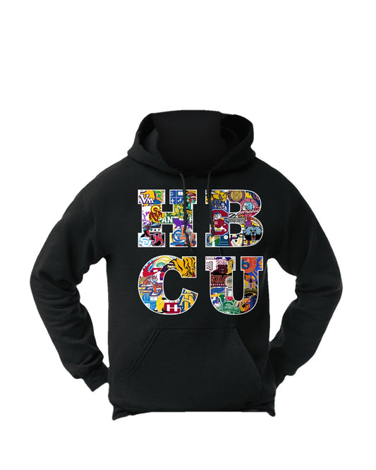 Hoodie front: HBCU collage lettering