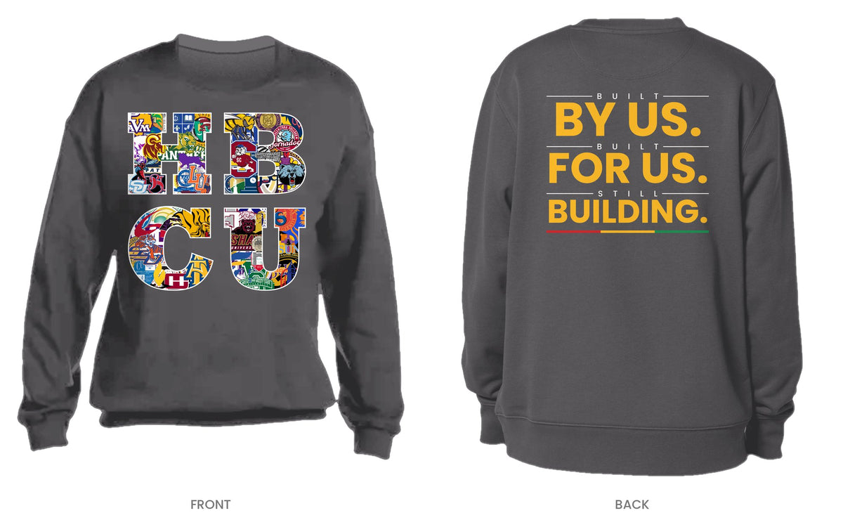 Charcoal crew neck sweatshirt, front and back, design 5