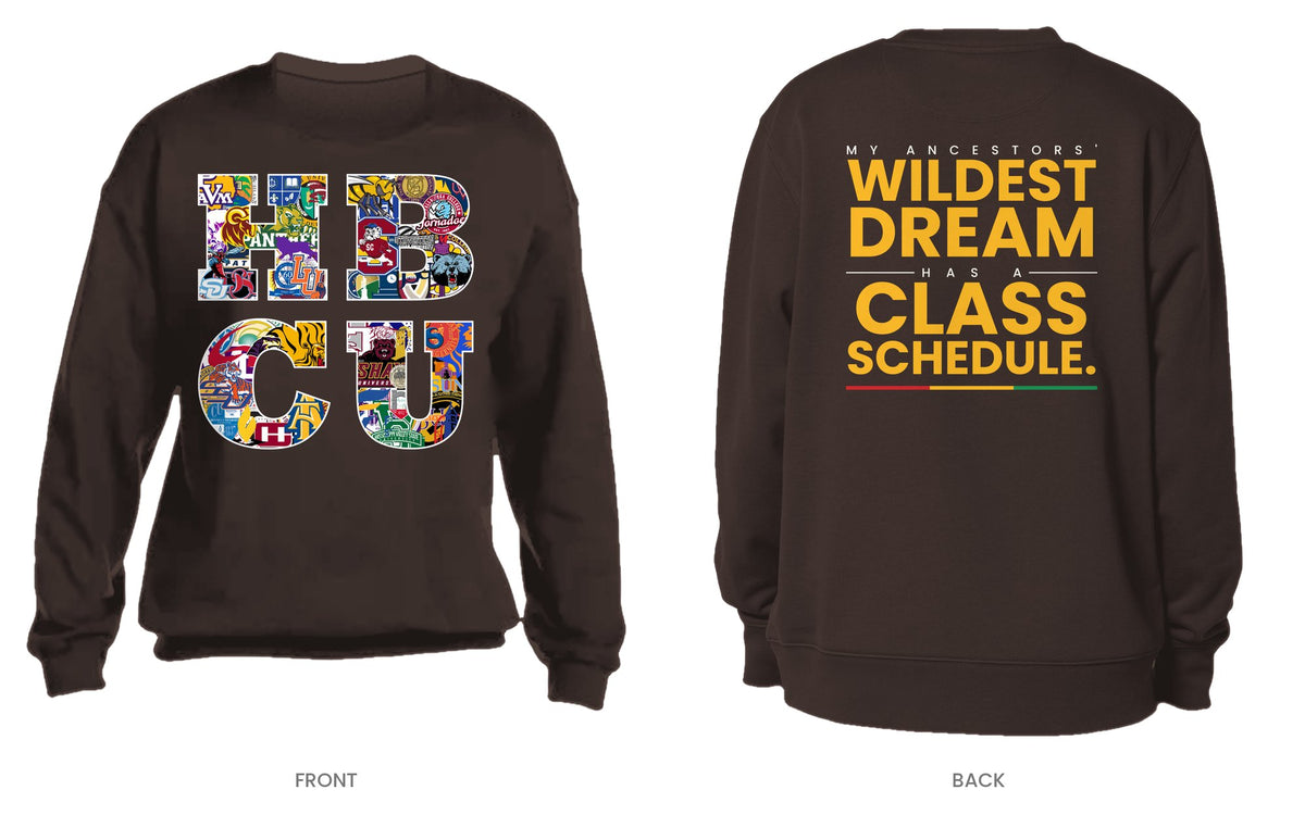 Dark Brown crew neck sweatshirt, front and back, design 6