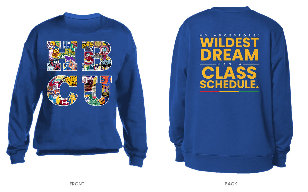 Royal crew neck sweatshirt, front and back, design 6