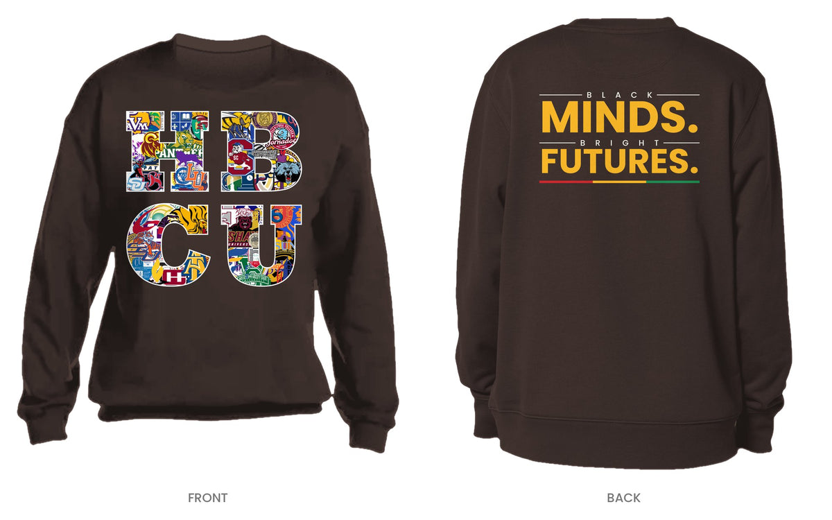 Dark Brown crew neck sweatshirt, front and back, design 11