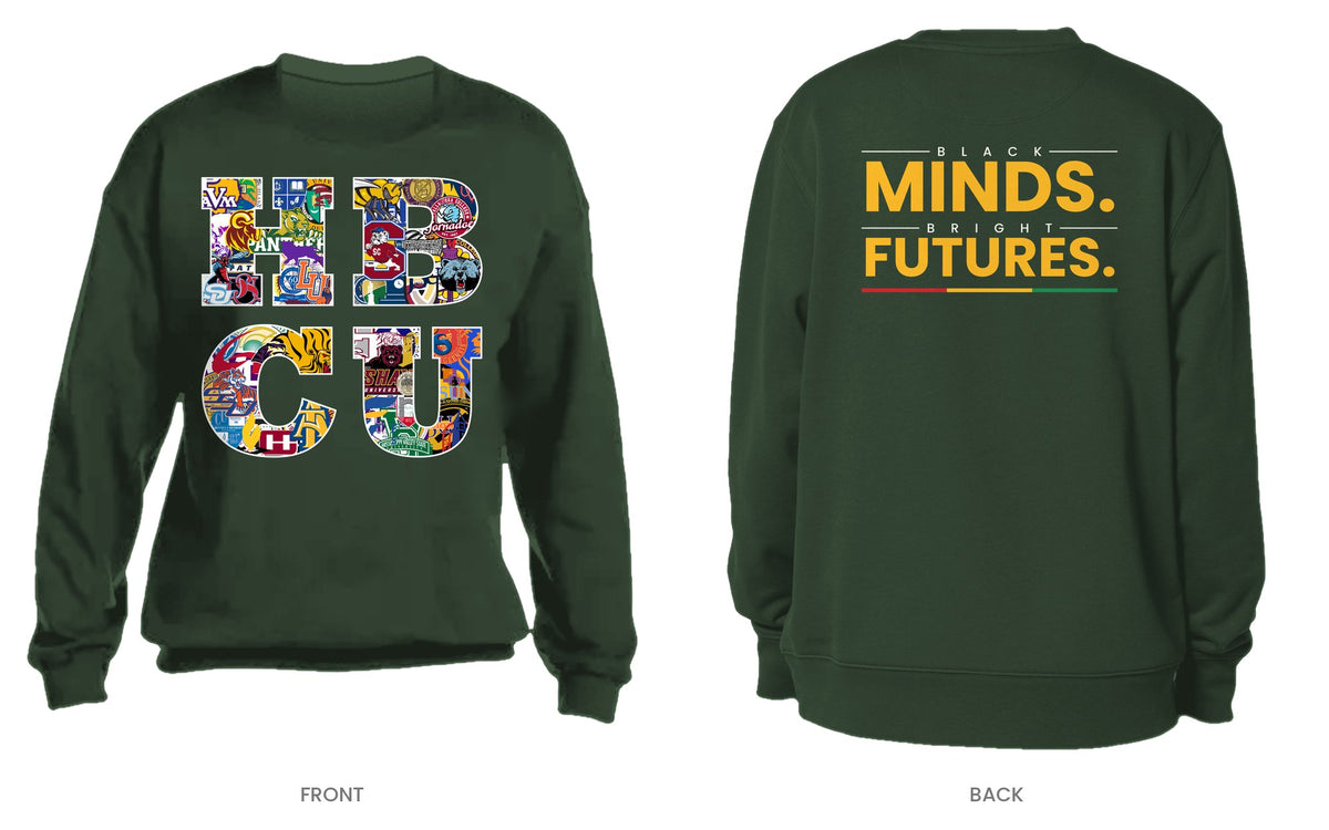 Forest Green crew neck sweatshirt, front and back, design 11