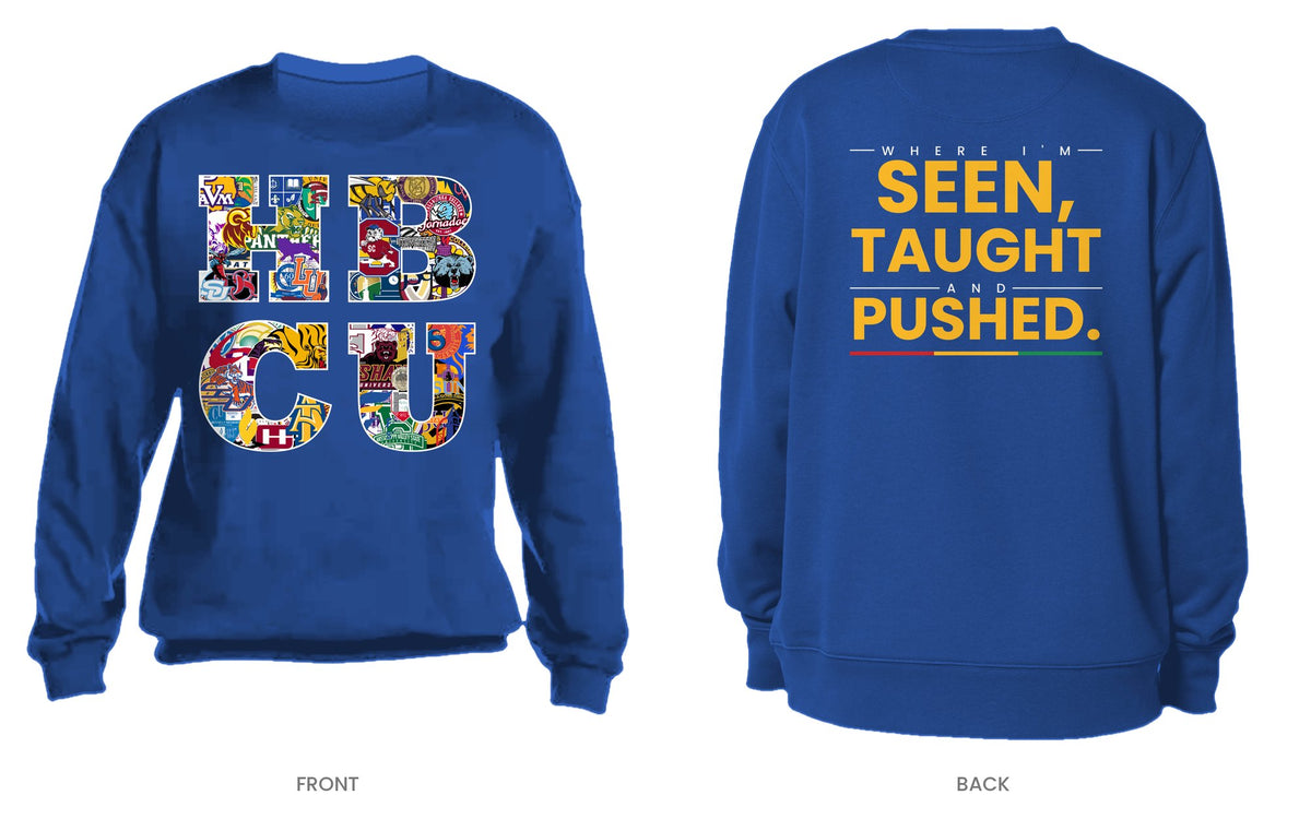 Royal crew neck sweatshirt, front and back, design 12