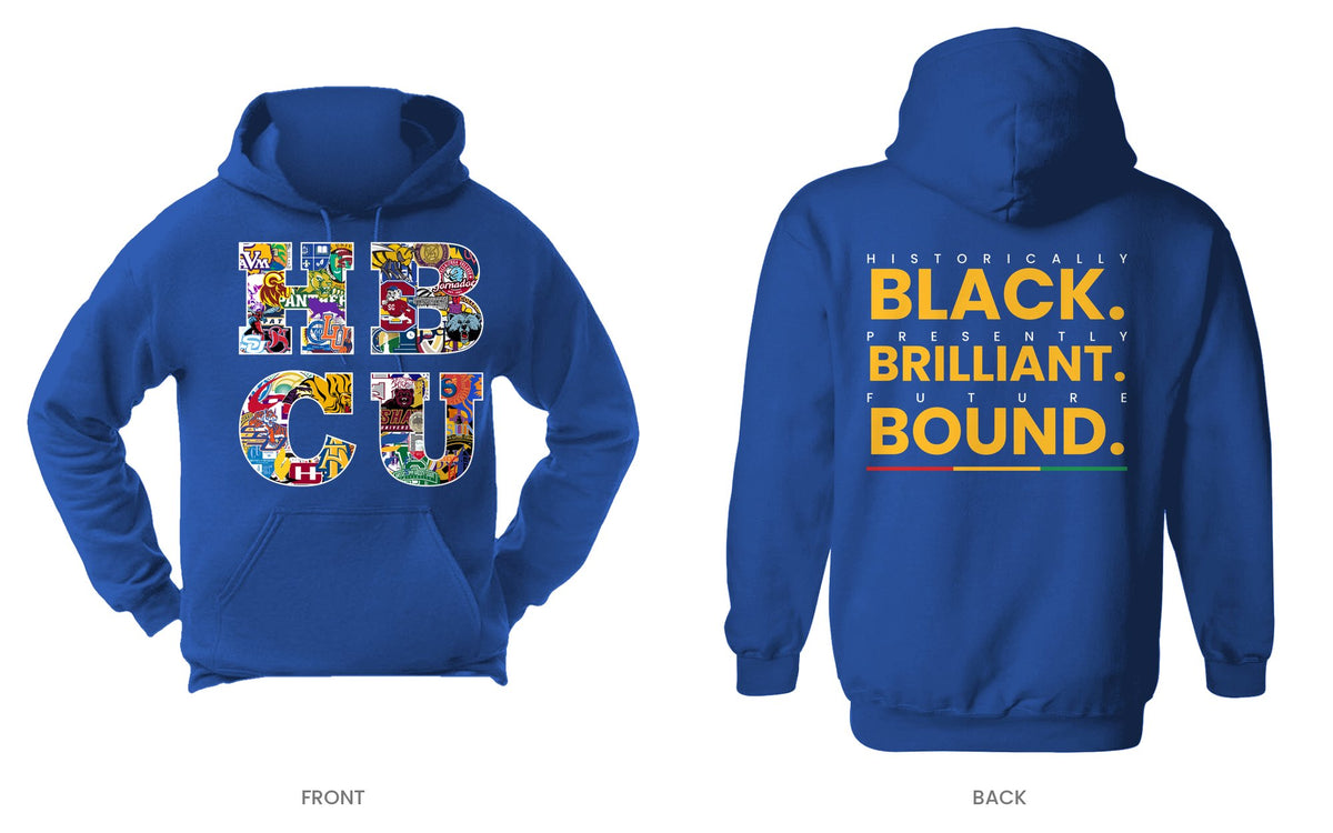 Royal hooded sweatshirt, front and back, design 1