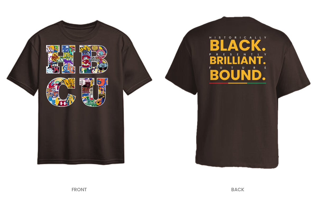 Dark Brown tee, front and back, design 1