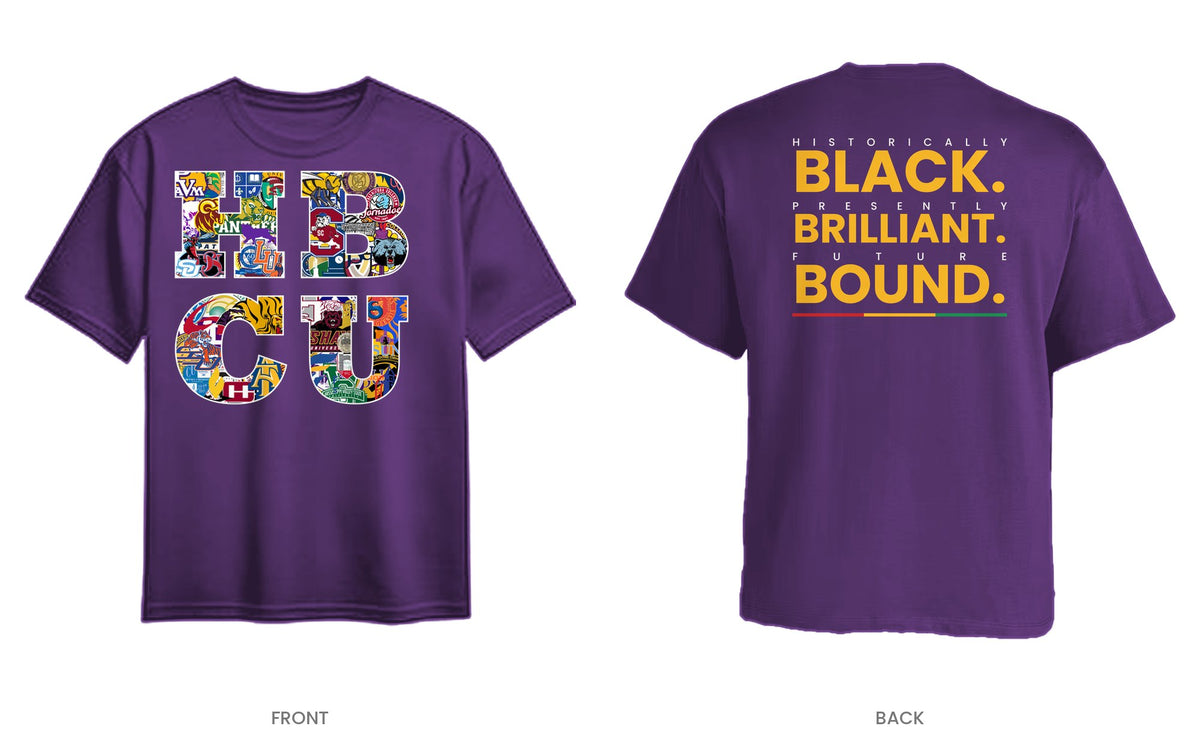 Purple tee, front and back, design 1