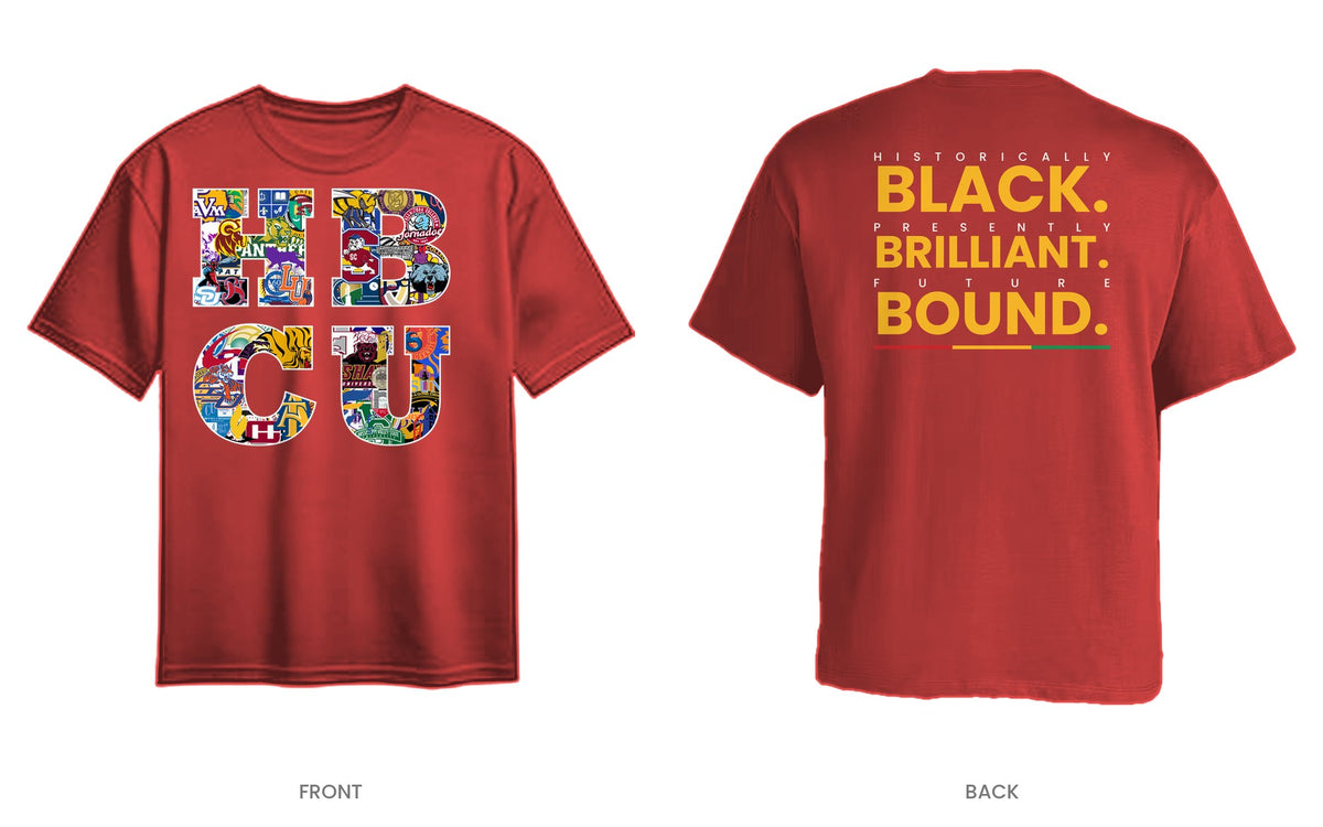 Red tee, front and back, design 1