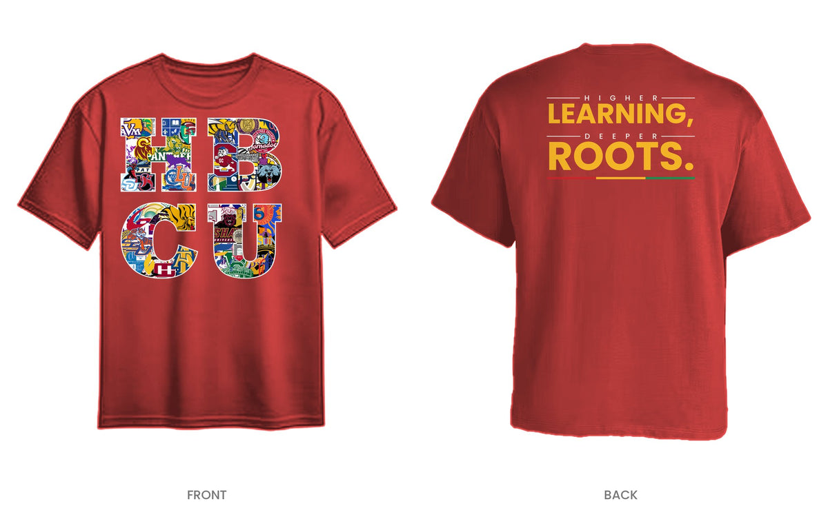 Red tee, front and back, design 2