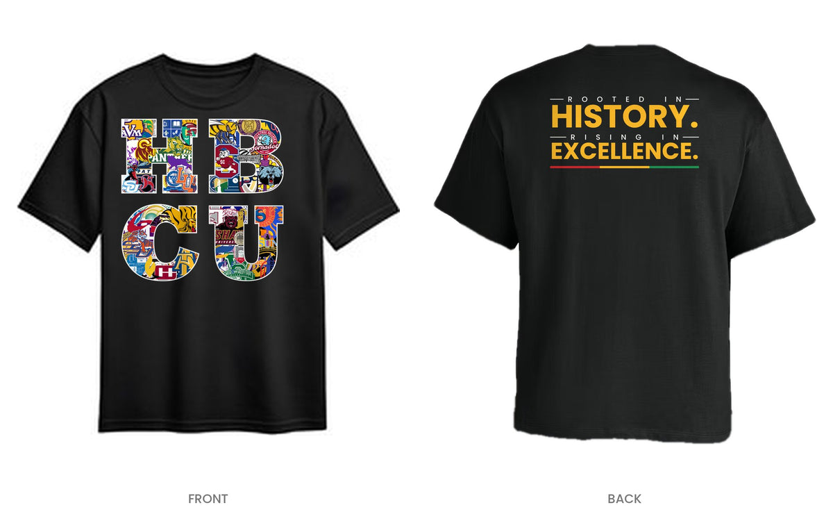 Black tee, front and back, design 3