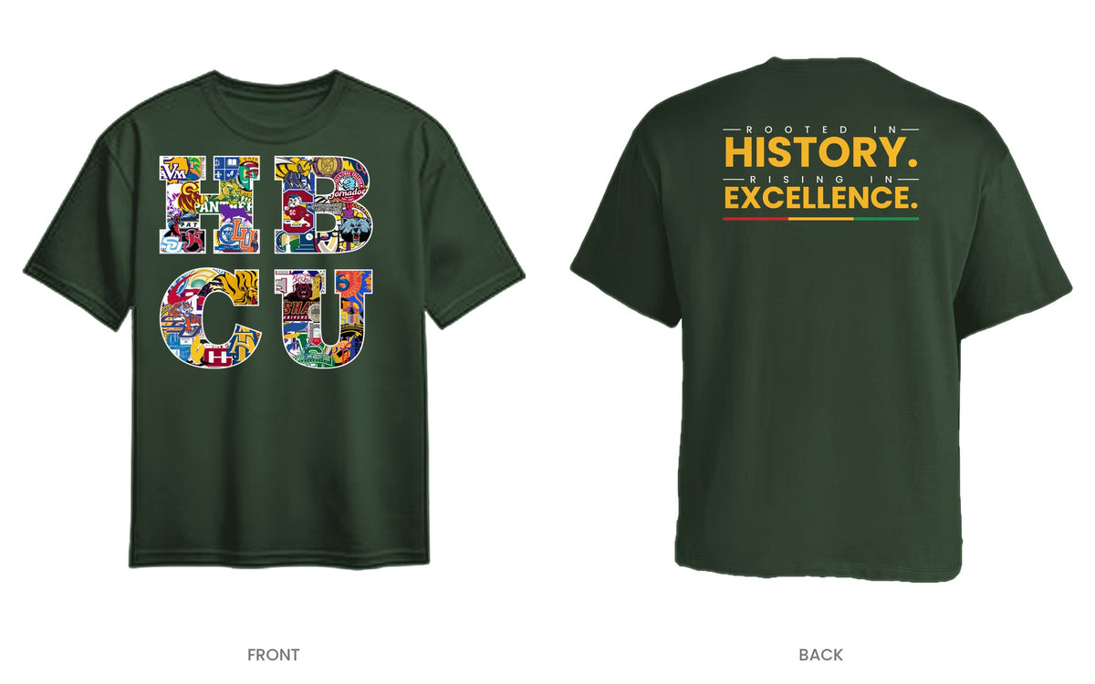 Forest Green tee, front and back, design 3