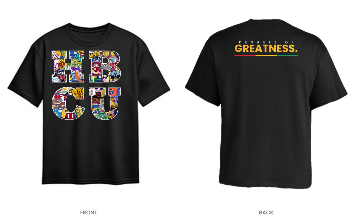 Black tee, front and back, design 4