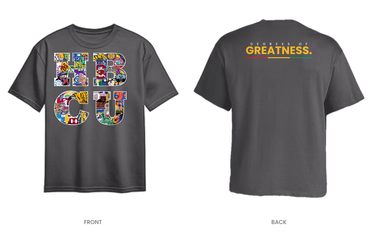 Charcoal tee, front and back, design 4