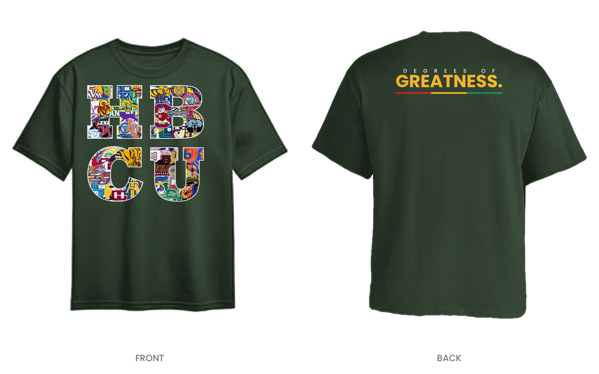 Forest Green tee, front and back, design 4