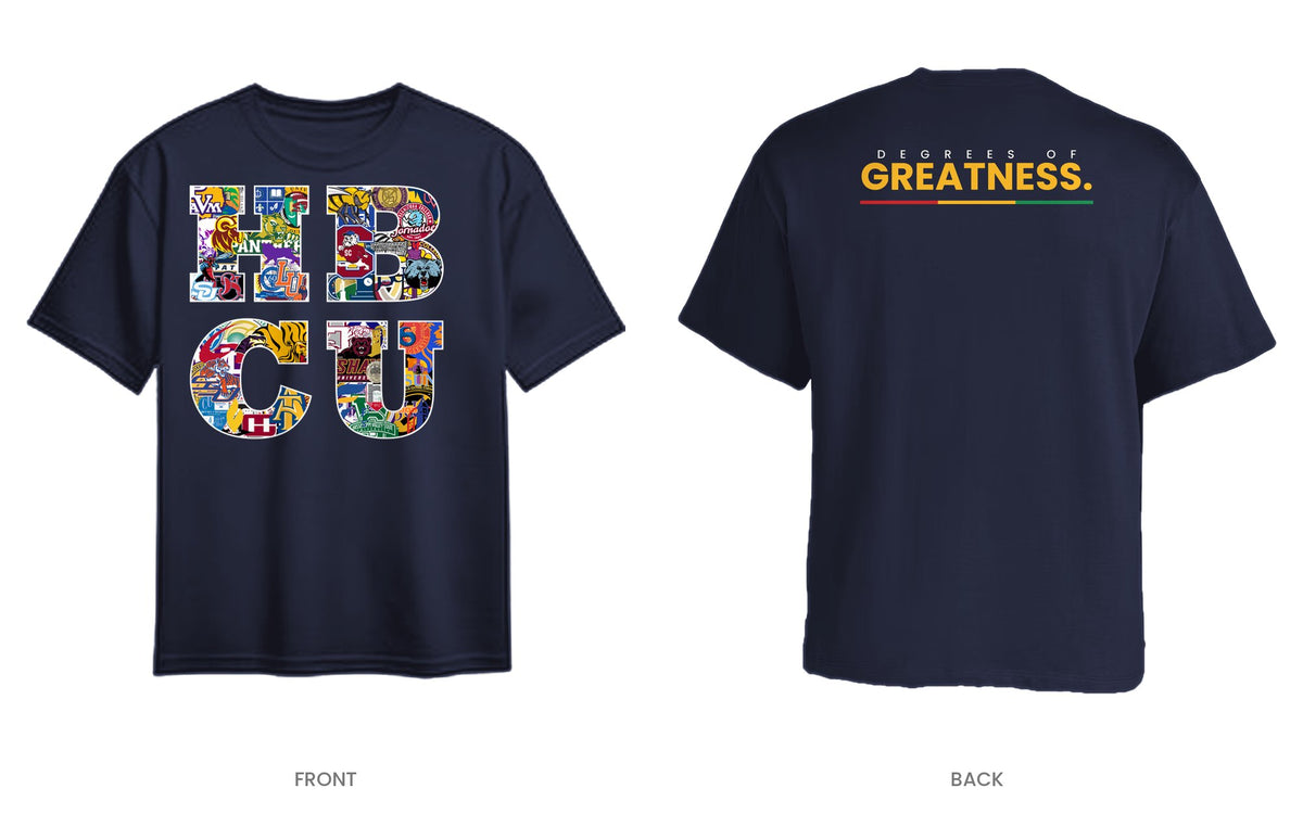 Navy tee, front and back, design 4