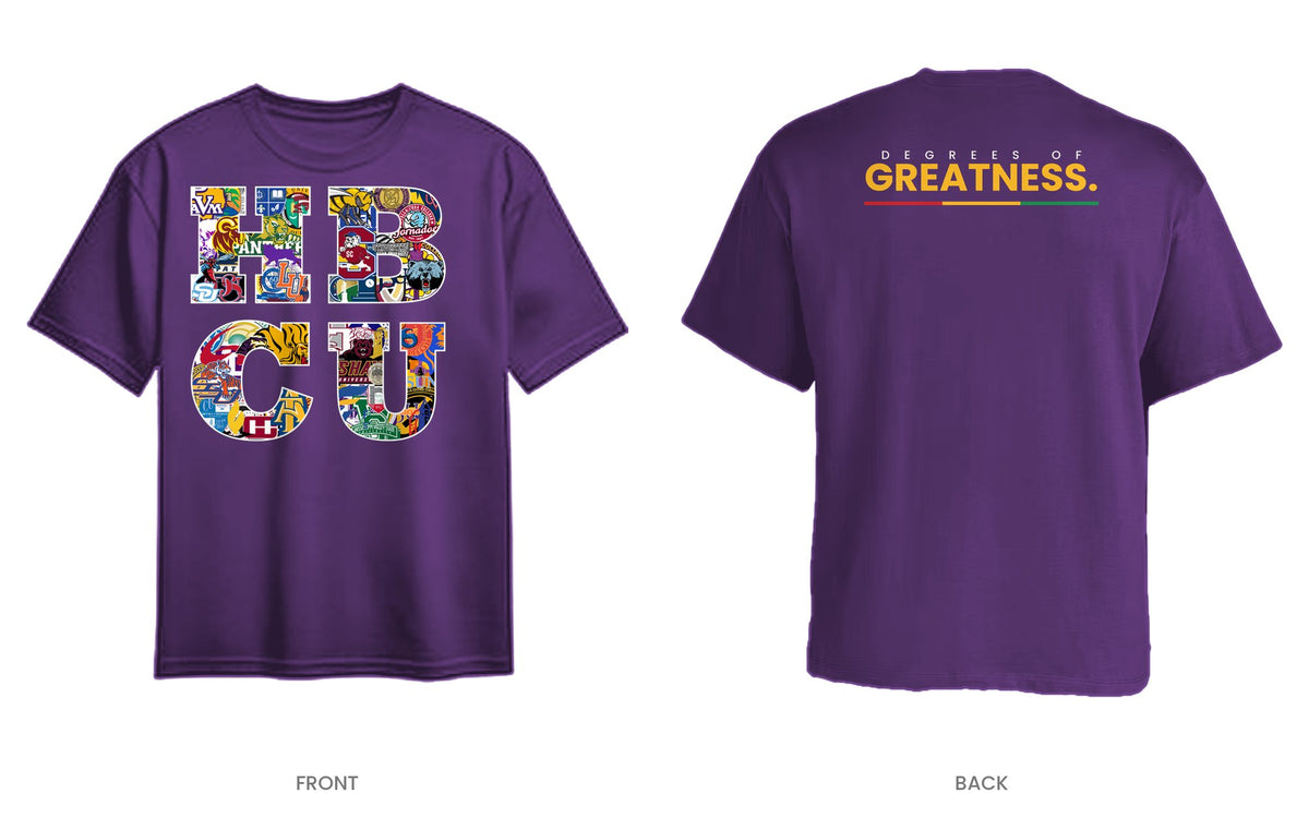 Purple tee, front and back, design 4