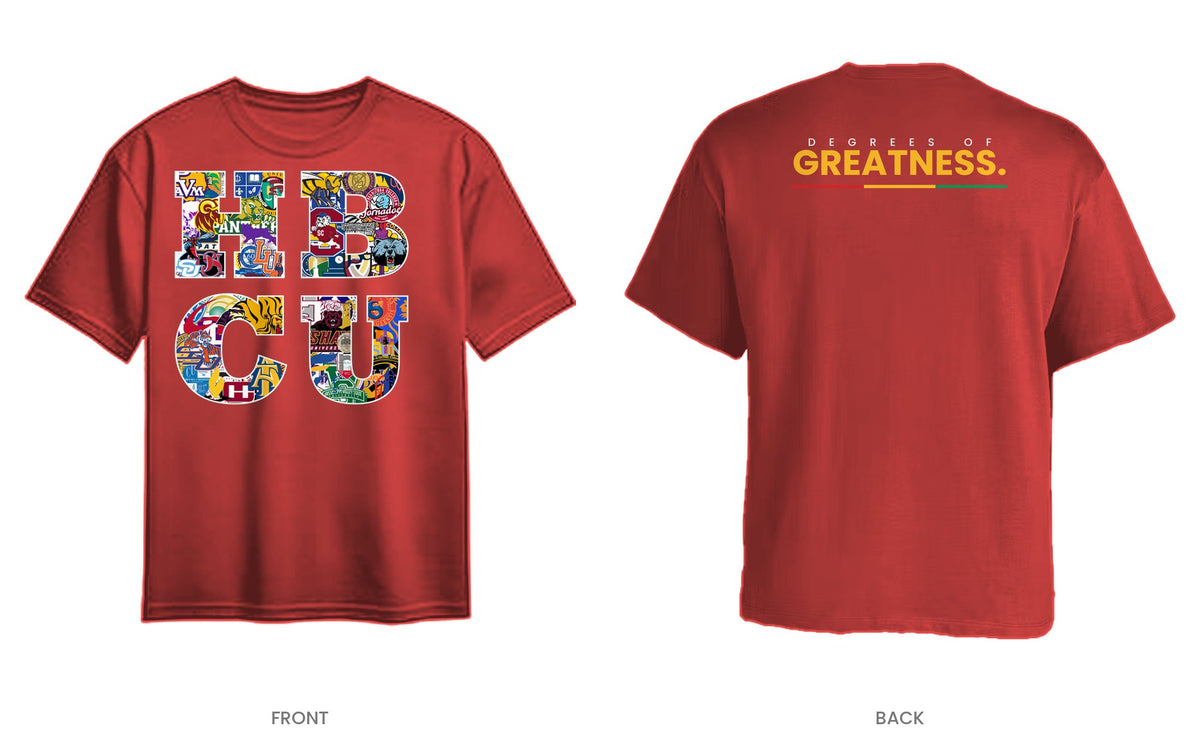 Red tee, front and back, design 4