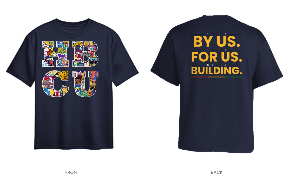 Navy tee, front and back, design 5