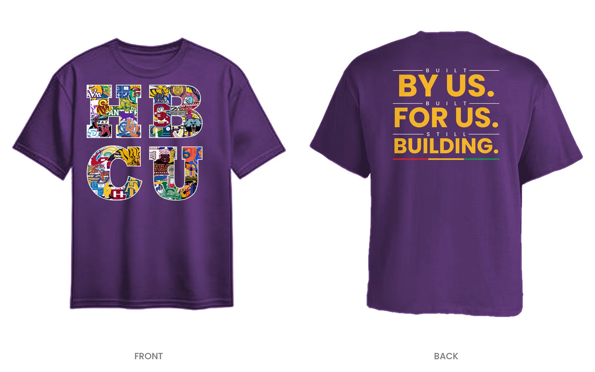Purple tee, front and back, design 5